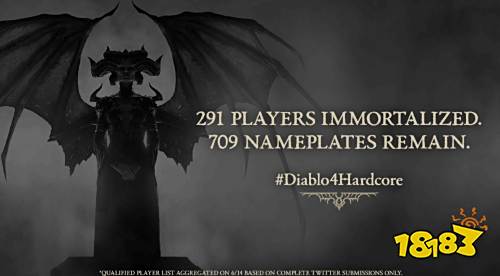 暗黑4全球仅有291人硬核模式100级 莉莉丝雕像留名机会还有709个