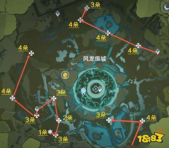 原神风车菊分布图 风车菊采集路线点