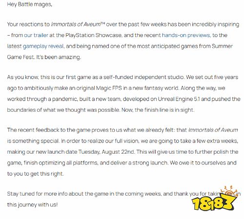 EA魔法射击《不朽者传奇》跳票1个月 确保发售质量