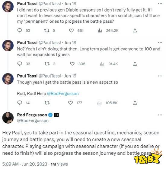 必须建新角色！《暗黑破坏神4》非赛季角色将无法推进通行证进度