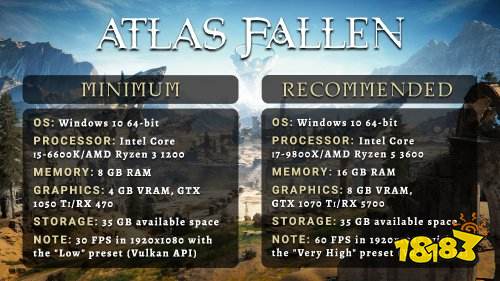 《尘封大陆》PC推荐配置公布：最低1050ti即可爽玩