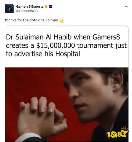 利雅得大師賽主辦方Gamers8發文感謝Sulaiman Al Habib醫療集團對利雅得大師賽的支持
