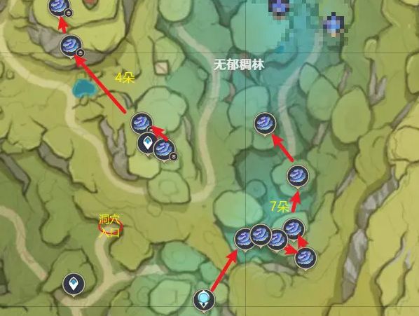 原神树王圣体菇快速采集路线图 树王圣体菇收集位置