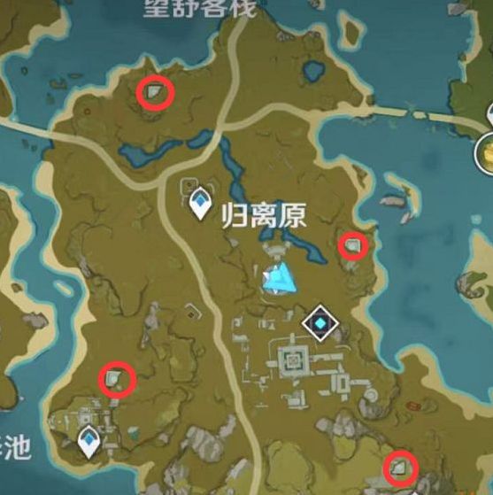 原神宝藏归离原四个圆盘位置图 归离原原圆盘在哪