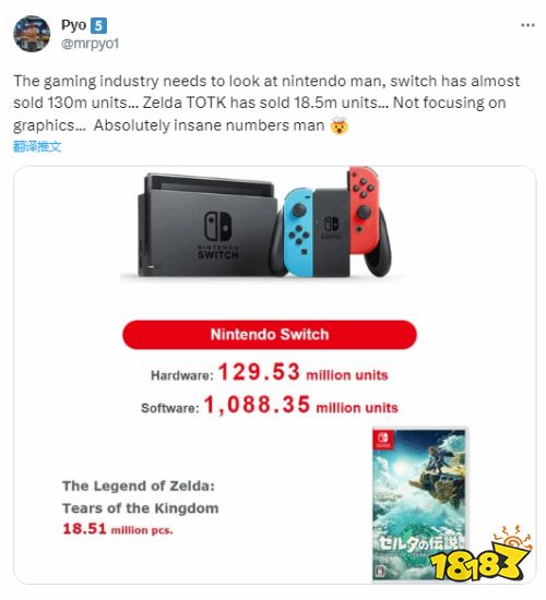 王国之泪销量太疯狂!博主:画面不是绝对 好玩才是