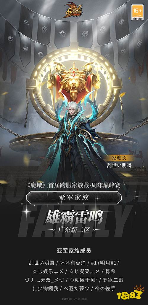 恭喜圣域-天使家族荣耀捧杯!《魔域》首届家族战周年巅峰赛成功落幕