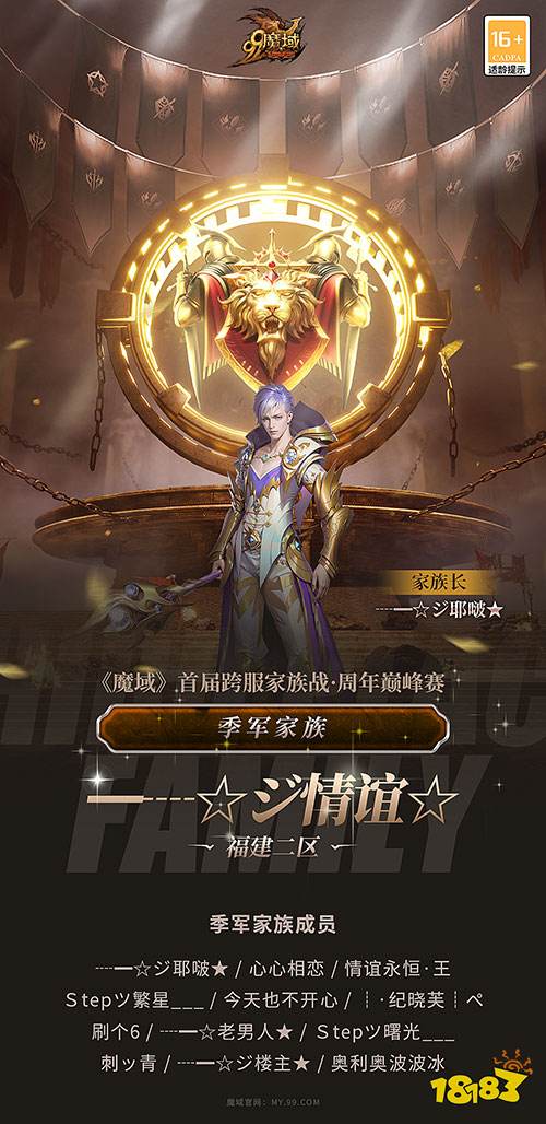 恭喜圣域-天使家族荣耀捧杯!《魔域》首届家族战周年巅峰赛成功落幕