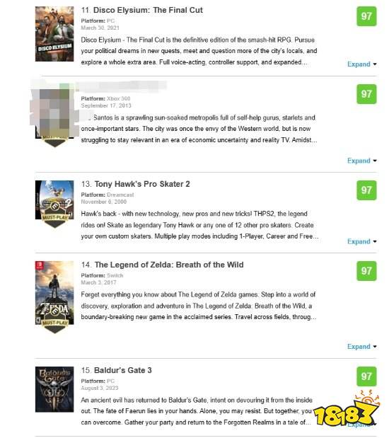 再创辉煌!《博德之门3》成为史上评分第15高的游戏