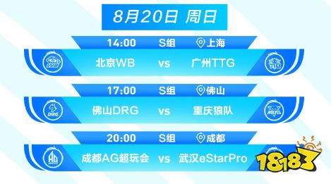 王者榮耀2023KPL夏季賽8月20日賽程