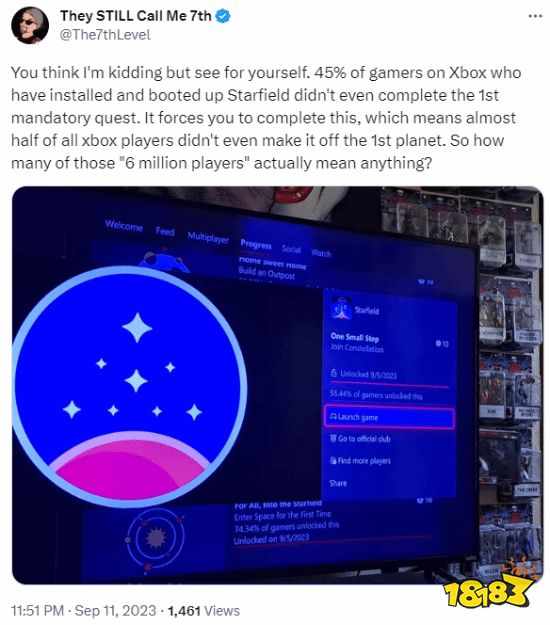 不够吸引人?《星空》有44%玩家没完成第一个任务