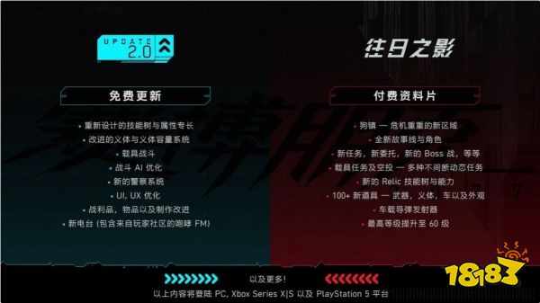 《賽博朋克 2077》2.0 版本免費更新9月21日上線