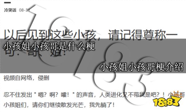 小孩姐小孩哥是什么梗 小孩姐小孩哥梗介绍