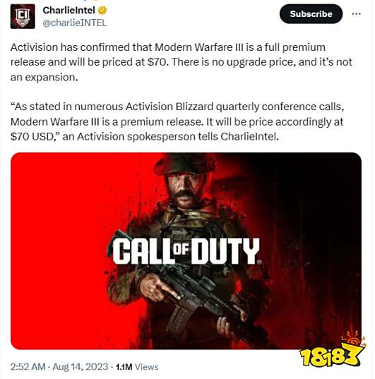 使命召唤20现代战争3游戏卖多少钱 cod20游戏价格介绍