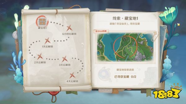 原神4.3秘寶迷蹤活動第一天攻略 秘寶迷蹤第一天寶藏地位置