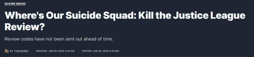 IGN吐槽《自殺小隊：殺死正義聯盟》不發評測碼