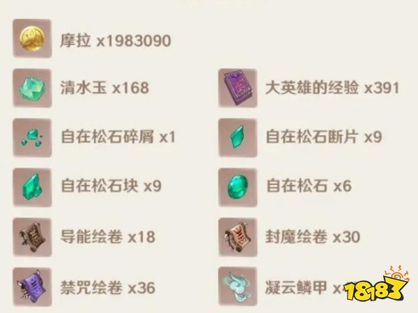 原神闲云突破材料有哪些 闲云突破材料汇总