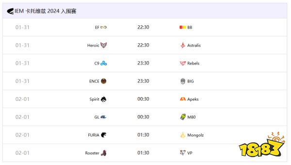 CS资讯：IEM卡托维兹2024Play-In阶段赛程