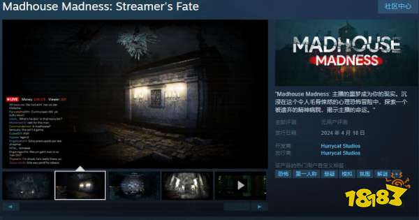 胆小勿入！恐怖冒险游戏《疯狂疯人院：主播的噩梦》 4月18日发售