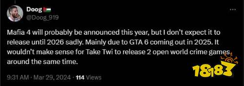 《四海兄弟4》玩家求放过！发售日别撞《GTA6》：咱真打不过啊！