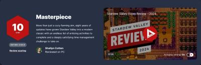 《星露谷物语》获得IGN满分评价！1.6版本让这款游戏成为完美作品