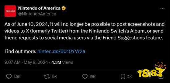 决裂了？ 任天堂宣布下线Switch相册直传推特功能，马斯克罪恶滔天！