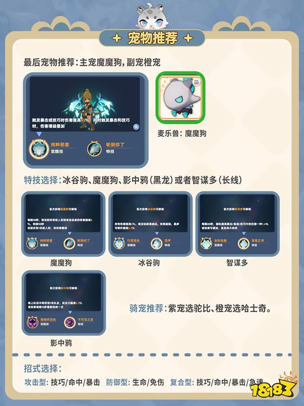 出发吧麦芬学者宠物怎么选 学者麦乐兽养成攻略