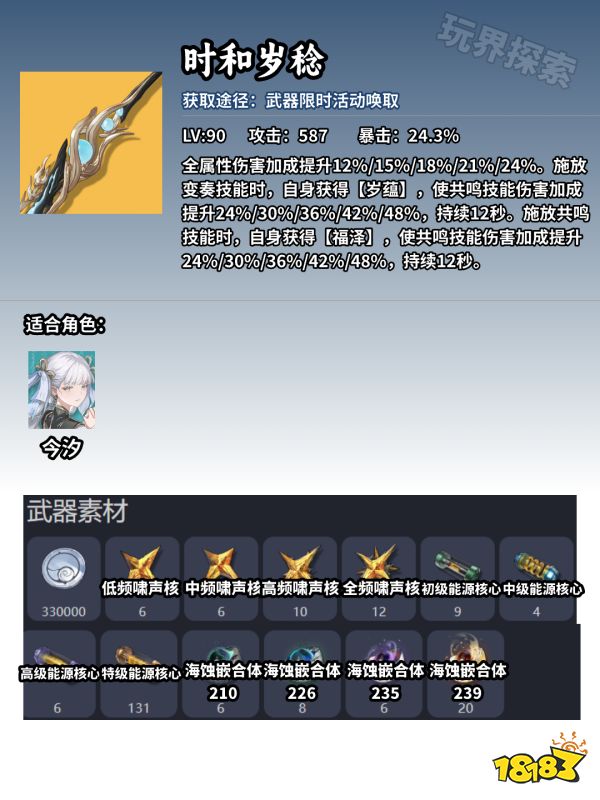 鳴潮1.1今汐突破材料大全 今汐升級培養材料清單分享