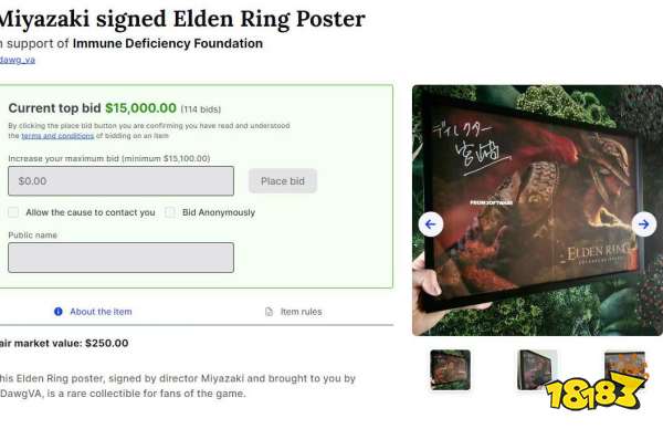 玩这么大？宫崎英高《艾尔登法环》亲笔签名海报拍出1.5万美元天价