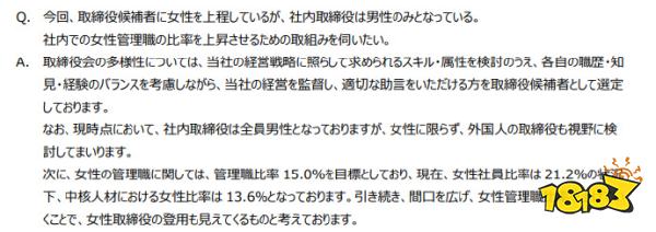 太想进步了！卡普空准备提升女性高管比例：丰富多元化程度！