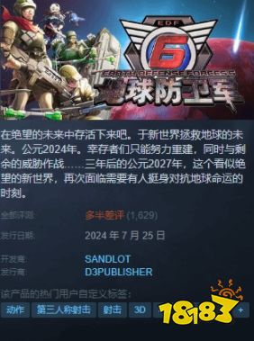 情怀绑架？《地球防卫军6》Steam多半差评：DLC价格过高、强买强卖引玩家吐槽