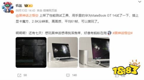 用华为玩黑神话？这味儿对了！华为MateBook能玩《黑神话》，外置显卡平均61帧