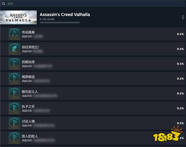 你通关了吗？《刺客信条：英灵殿》Steam成就已更新