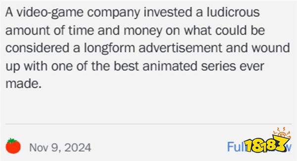 《英雄联盟:双城之战2》烂番茄评分满分100！被誉为史上最好的动画系列之一！