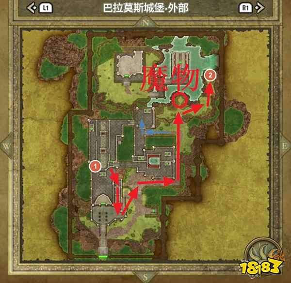 勇者斗恶龙3重制版巴拉莫斯城堡 巴拉莫斯城堡宝箱小徽章收集