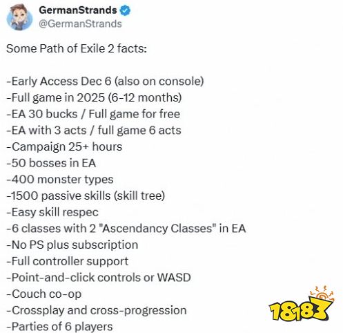 内容丰富！推主总结《流放之路2》诸多特性：战役超25小时、400种怪物！