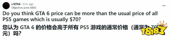 GTA6可能突破70美元!定价多少引争议 有人嫌贵有人说值