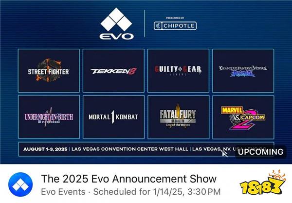 EVO 2025游戏阵容提前揭晓：《街头霸王6》等八款游戏