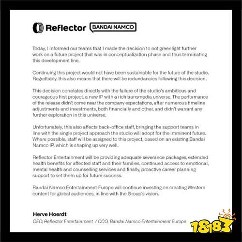 《无名九使》彻底凉凉!开发商取消新项目 裁员开始！