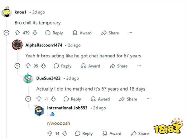 下手太狠!海外COD玩家因不当言论被封禁67年