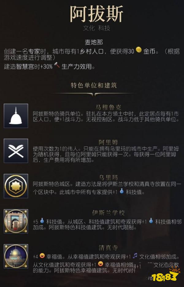 文明7阿拔斯强度介绍 文明7阿拔斯特点及优势分析