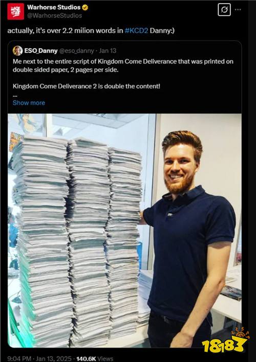 慢工出细活！《天国：拯救2》220万字剧本花了6-7年时间才完成