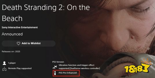 《死亡搁浅2》显示支持PS5 Pro增强！本月将公布游戏发布日期
