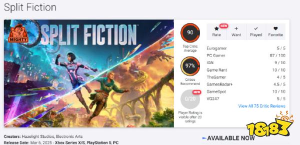 年度最佳有力争夺者！《双影奇境》媒体评分解禁