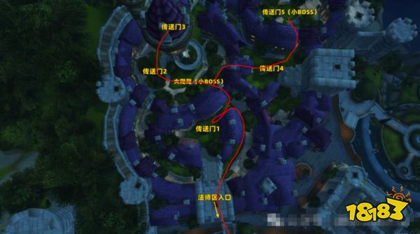 魔兽世界暴风城法师区路线俯瞰全图分享