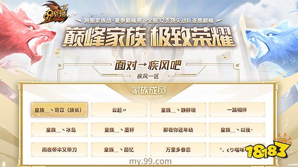 【面对→疾风吧】勇摘魔域跨服家族战夏季巅峰赛桂冠 蝉联荣耀之巅