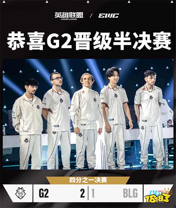  電競世界杯一輪游！BLG戰隊1:2惜敗G2止步EWC電競世界杯八強！