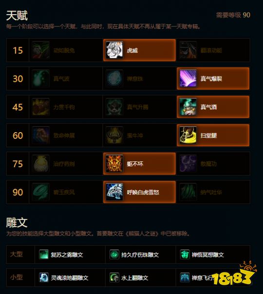 魔獸世界熊貓人之謎武僧職業天賦加點與雕文搭配分享 熊貓人之謎武僧天賦雕文搭配一覽