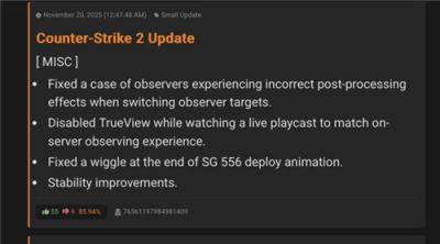 CS2 11月20日更新:多项修复提升游戏稳定性