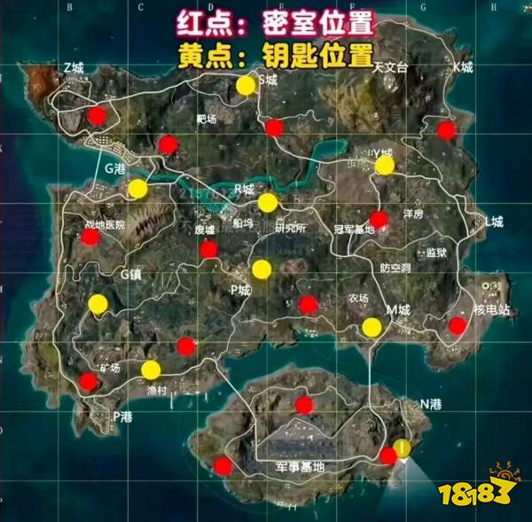 和平精英最新密室及钥匙位置大全 和平精英15处密室具体位置超详细