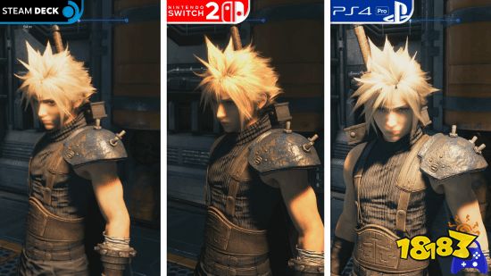 《最终幻想7:重制版》Switch 2与其他平台画面对比截图1